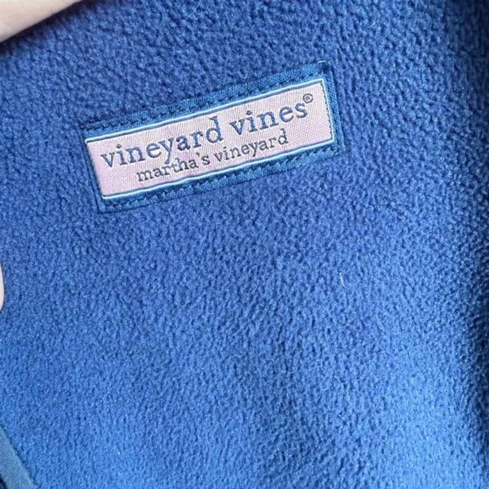 Vineyard Vines Fleece Vest Navy Blue Size S Full‎ Zip Pockets